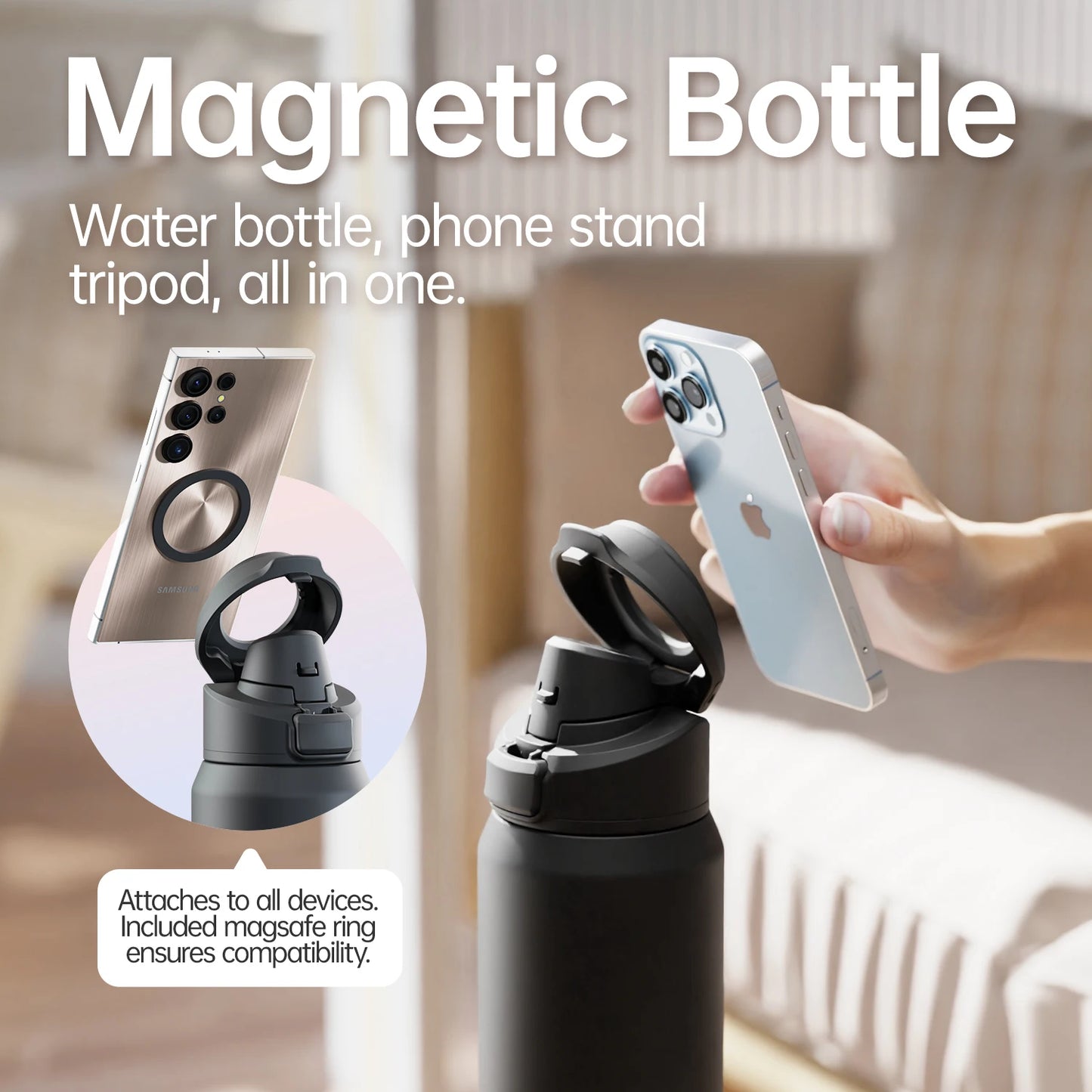 Magnetic Thermos Water Bottle