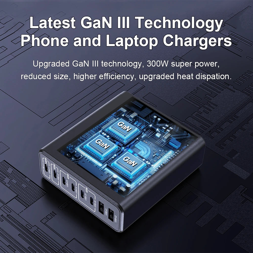 300W USB C Fast Charger Multi Port