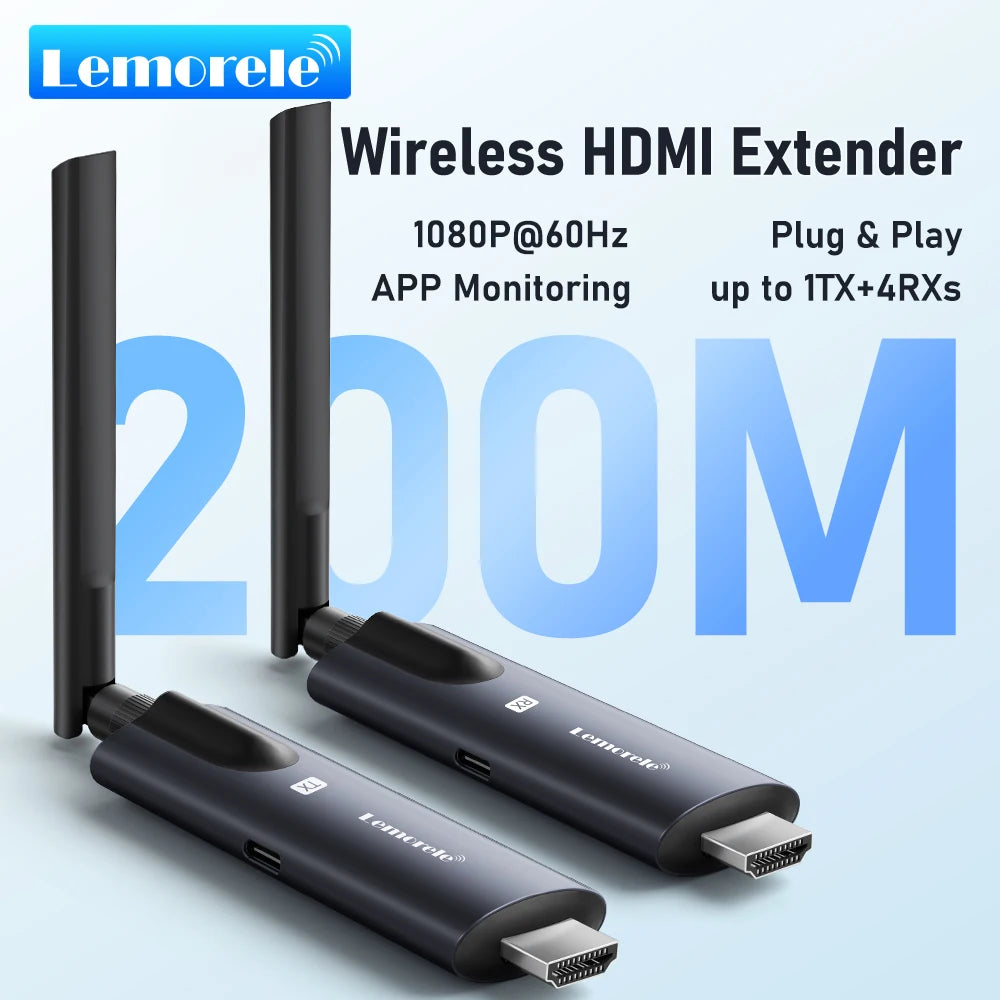Lemorele 5G 200M Wireless HDMI Transmitter and Receiver