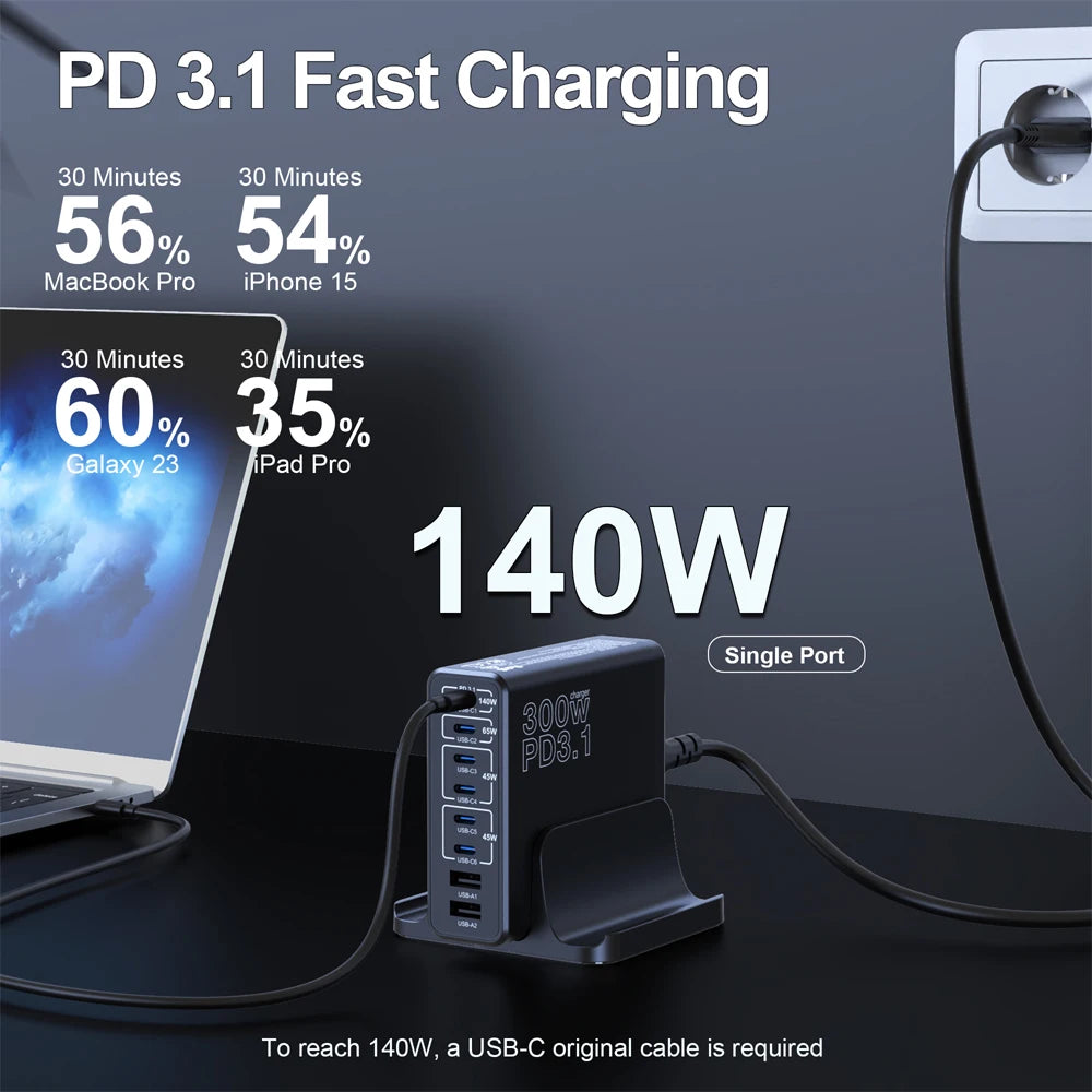300W USB C Fast Charger Multi Port