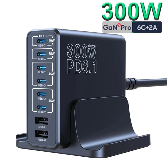 300W USB C Fast Charger Multi Port