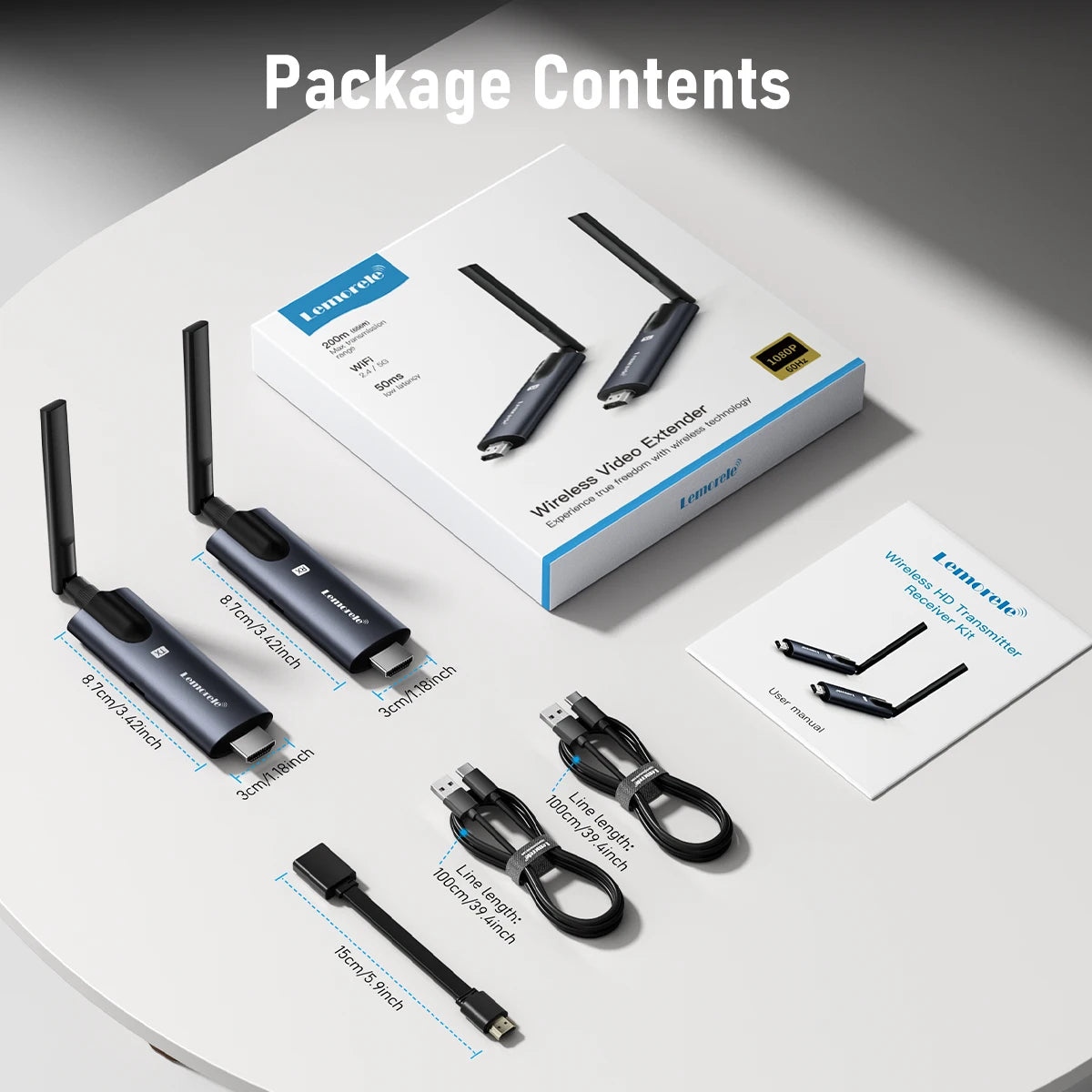 Lemorele 5G 200M Wireless HDMI Transmitter and Receiver